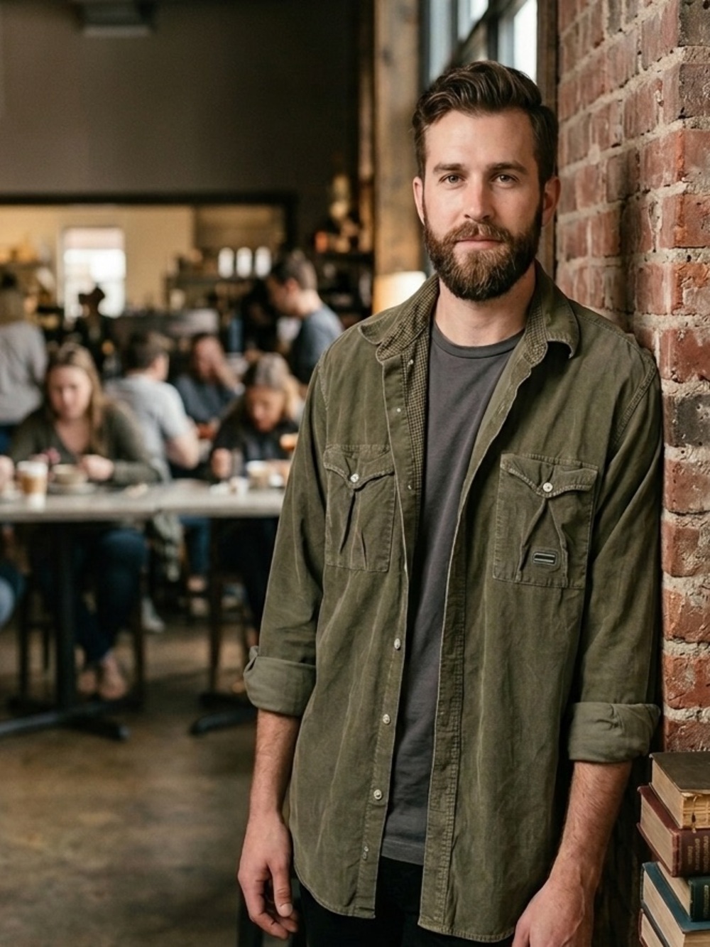 Vintage Club International by Tipton Corduroy Shirt Olive Green L